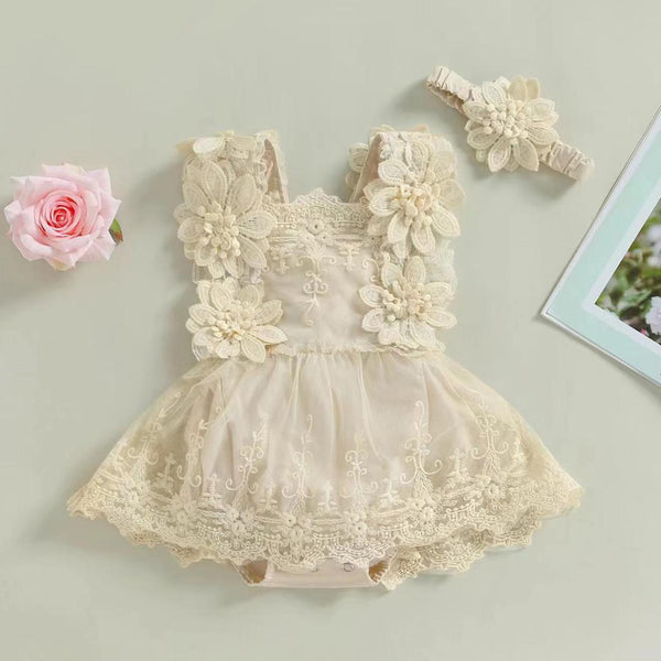 Floral and lace romper dress, BG